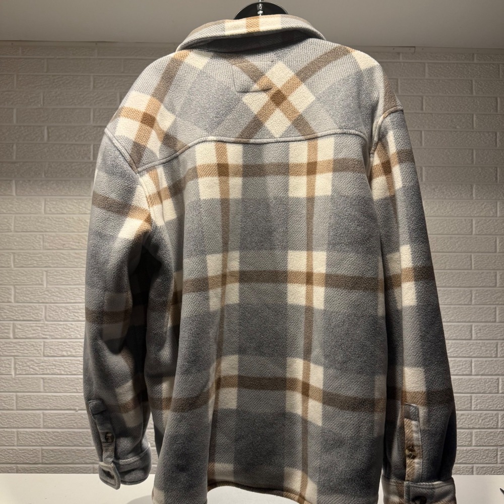 Sage Collective Women's Plaid Sherpa Lined Shirt Jacket XXL Button Up Coat - Picture 2 of 3